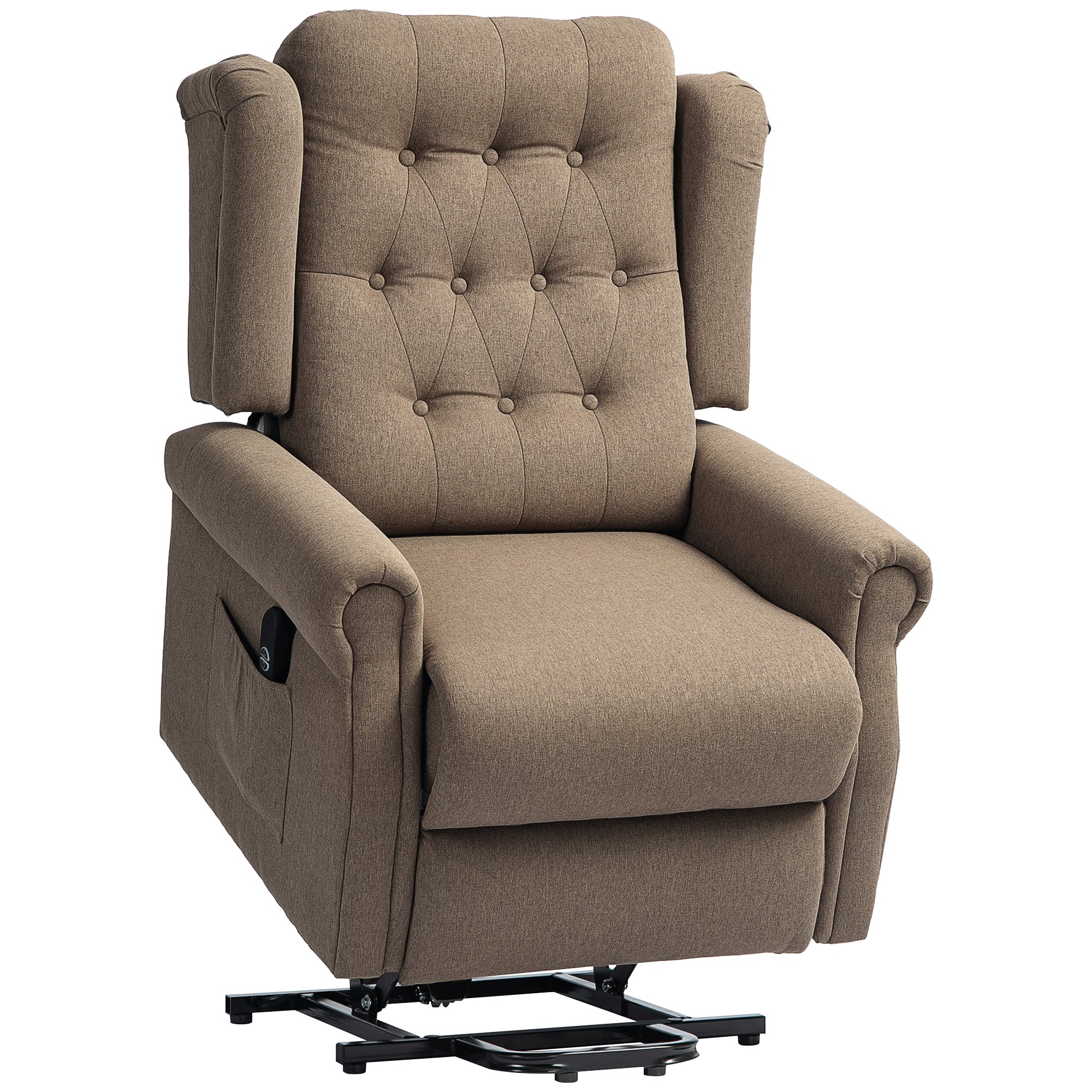 HOMCOM 45° Lifting Riser and Recliner Armchair - Dark Brown